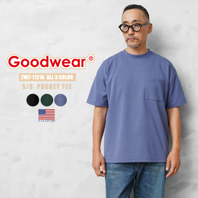 ★カートで割引対象品★【即日出荷対応】Goodwear グッドウェア 2W7-11216 USAコットン 吸水速乾 S/S ポケット Tシャツ BIG【T】