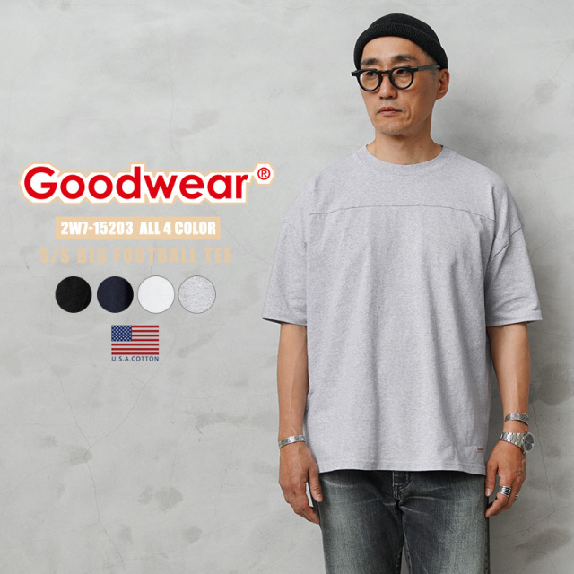 ★カートで割引対象品★【即日出荷対応】Goodwear グッドウェア 2W7-15203 USAコットン S/S フットボール Tシャツ BIG【T】