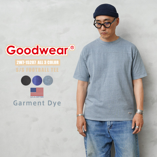 ★カートで割引対象品★【即日出荷対応】Goodwear グッドウェア 2W7-15207 USAコットン S/S ガーメントダイ フットボール Tシャツ【T】