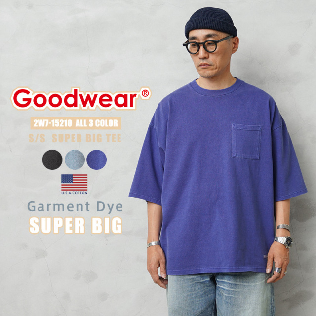 ★カートで割引対象品★【即日出荷対応】Goodwear グッドウェア 2W7-15210 USAコットン S/S ガーメントダイ ポケット Tシャツ SUPER BIG【T】