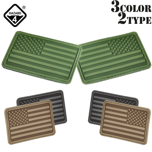 ★カートで割引対象品★【ネコポス便対応】HAZARD4 ハザード4 3-D RUBBER PATCHES FLAG 3色【T】