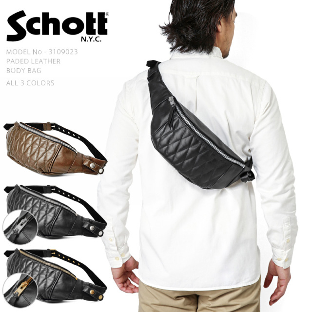 Schott ショット 3109023 パデッドレザーボディバッグ 【キャンペーン対象外】【T】