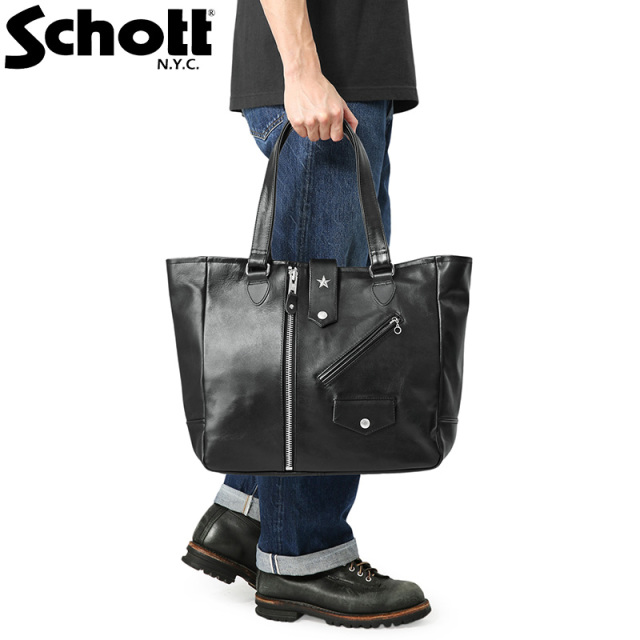Schott ショット 3109062 LEATHER RIDERS TOTE BAG（レザー ライダース トートバッグ）【キャンペーン対象外】【T】
