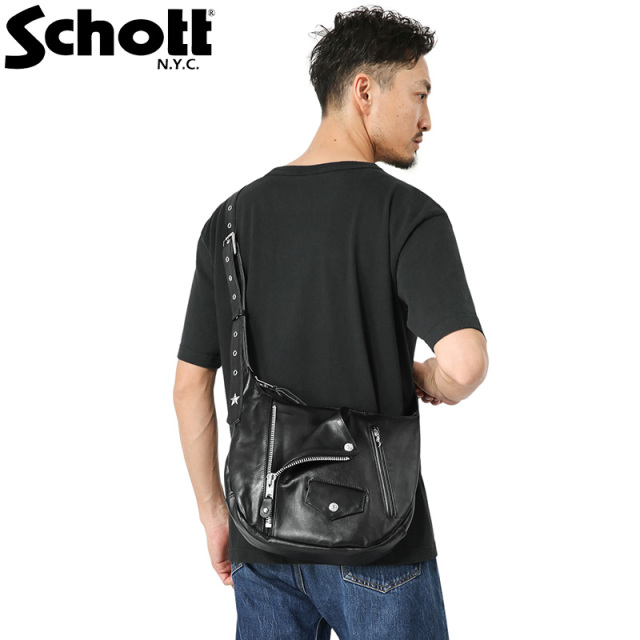 Schott ショット 3109063 LEATHER RIDERS SHOULDER BAG（レザー ライダース ショルダーバッグ）【キャンペーン対象外】【T】