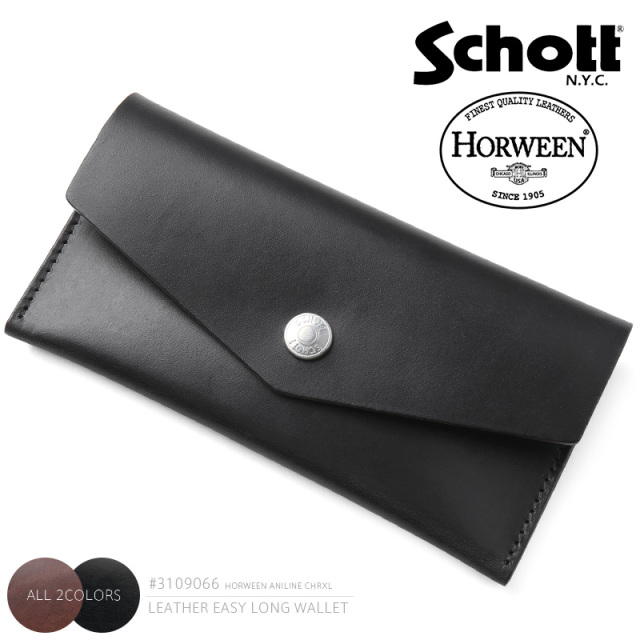 【8月25日前後で発送予定】Schott ショット 3109066 HORWEEN CHROMEXCEL レザー イージー ロングウォレット【キャンペーン対象外】 革財布【T】