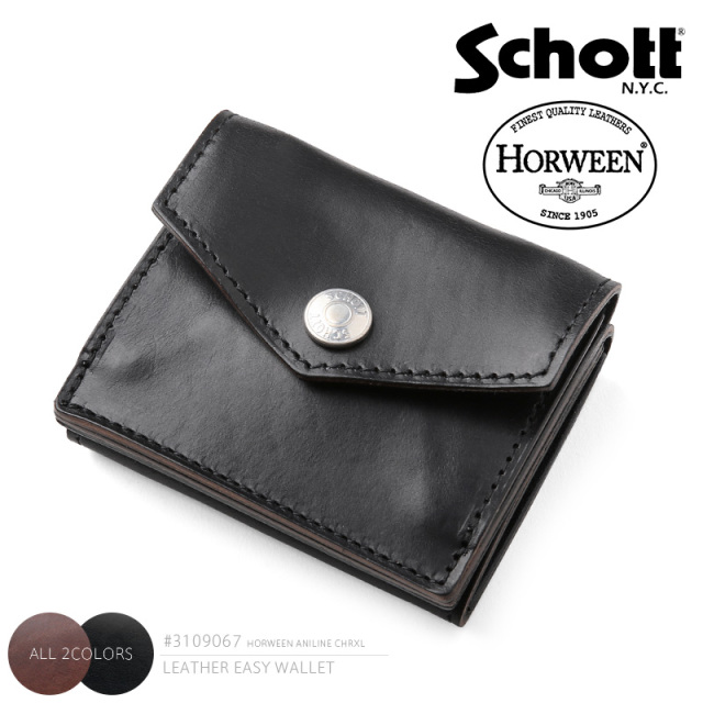 【8月25日前後で発送予定】Schott ショット 3109067 HORWEEN CHROMEXCEL レザー イージー ウォレット【キャンペーン対象外】 革財布【T】
