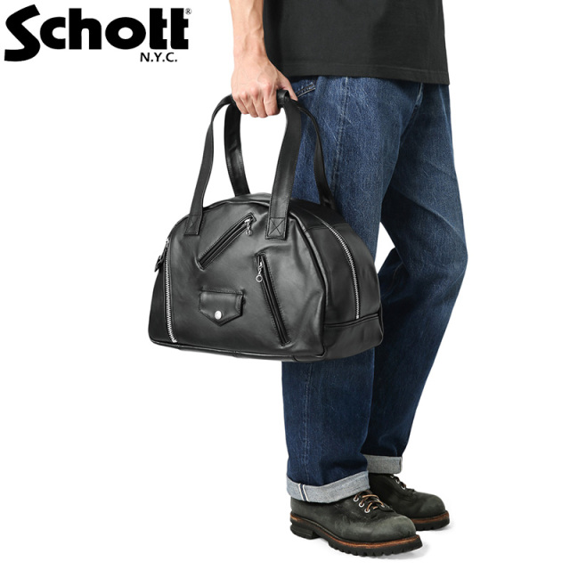 【8月25日前後で発送予定】Schott ショット 3109069 LEATHER RIDERS BOSTON BAG（レザー ライダース ボストンバッグ）【キャンペーン対象外】【T】