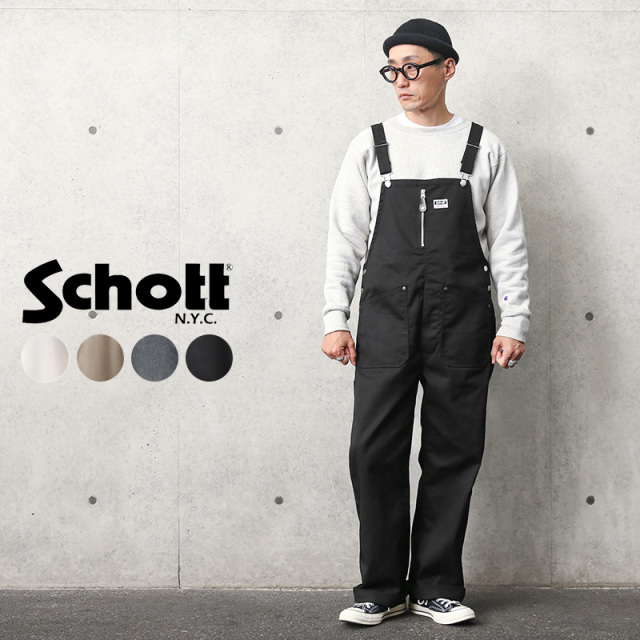 【8月25日前後で発送予定】Schott ショット 3116032 TC OVERALL PANTS（TC オーバーオール）WORK IN STYLE【7825910006】【キャンペーン対象外】【T】