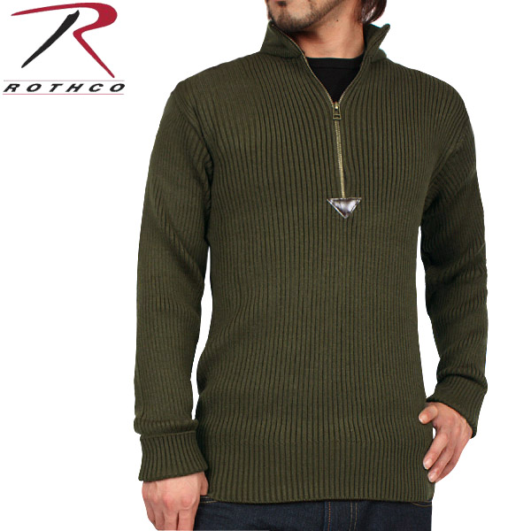 ★カートで割引対象品★ROTHCO ロスコ　1/4 ZIP アクリル コマンドセーター OD【3370】【T】