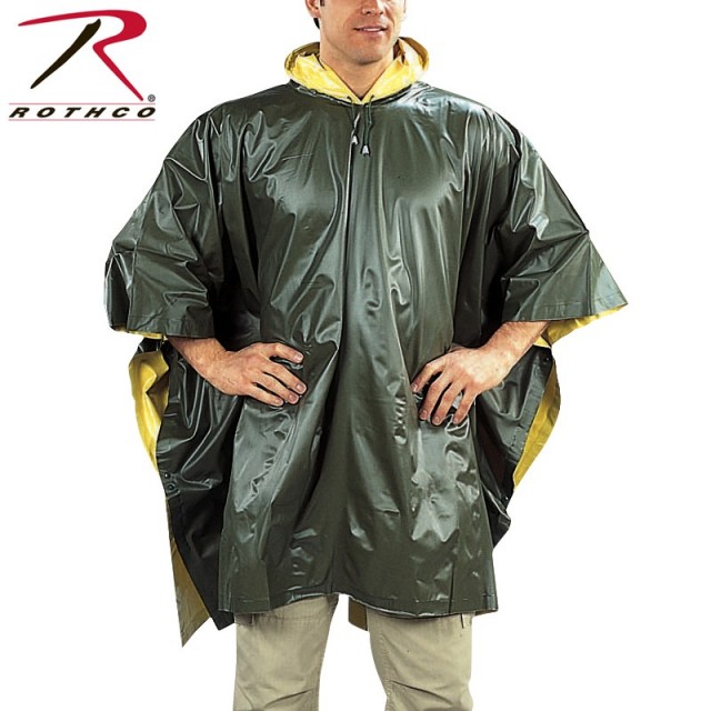 ★カートで割引対象品★ROTHCO ロスコ リバーシブル PVC ポンチョ OD/Yellow 【3634】【T】