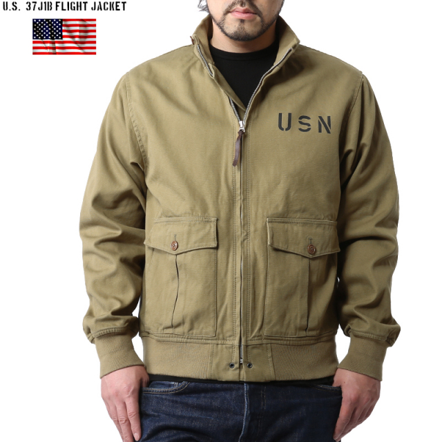 ★カートで割引対象品★新品 米海軍 37J1B フライトジャケット KHAKI【T】