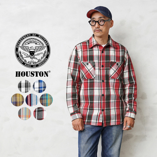 【8月25日前後で発送予定】★カートで割引対象品★HOUSTON ヒューストン 40957 チェック ビエラシャツ【R】