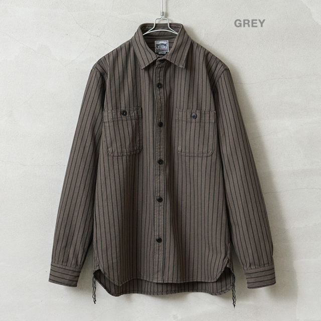 HOUSTON ヒューストン 41140 STRIPE VIYELLA SHIRT ストライプ ビエラ