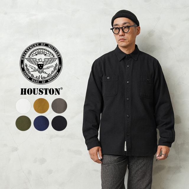 ★カートで割引対象品★HOUSTON ヒューストン 41141 SOLID VIYELLA SHIRT ソリッド ビエラシャツ【R】