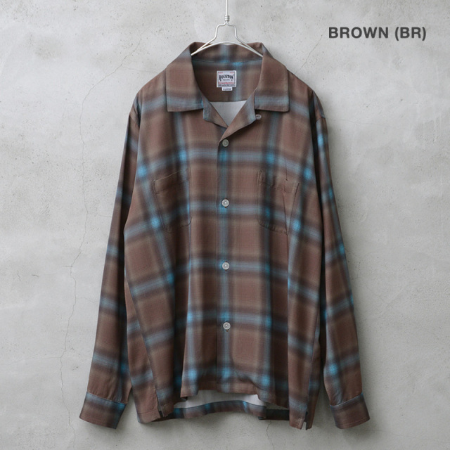 HOUSTON ヒューストン 41188 OMBRE L/S CHECK SHIRT オンブレ