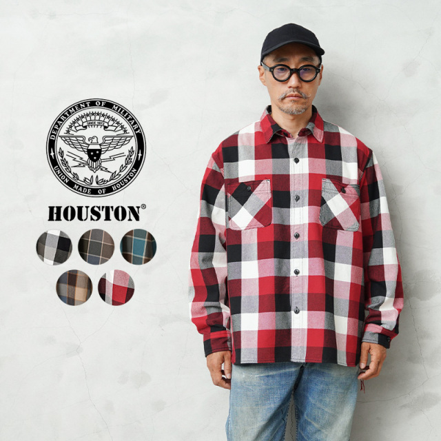 ★カートで割引対象品★HOUSTON ヒューストン 41253 CHECK VIYELLA SHIRT チェック ビエラシャツ【R】