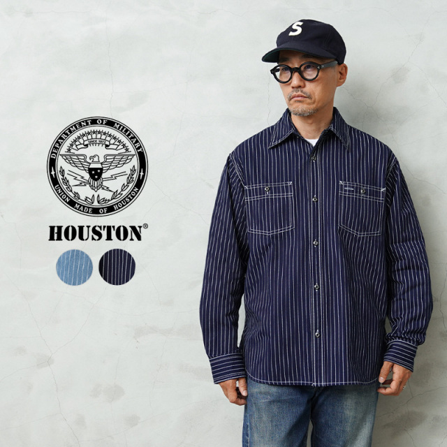 ★カートで割引対象品★HOUSTON ヒューストン 41259 INDIGO WABASH WORK SHIRT インディゴ ウォバッシュ ワークシャツ【R】