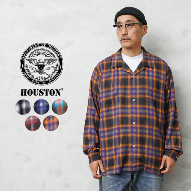 HOUSTON ヒューストン 41284 OMBRE CHECK L/S SHIRT オンブレー チェック シャツ【R】
