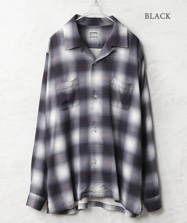 HOUSTON ヒューストン 41284 OMBRE CHECK L/S SHIRT オンブレー