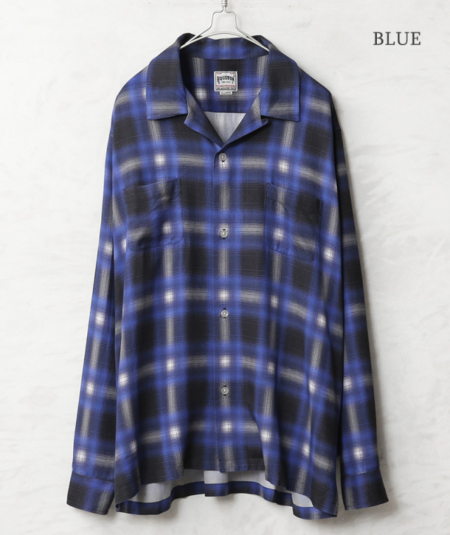 HOUSTON ヒューストン 41284 OMBRE CHECK L/S SHIRT オンブレー