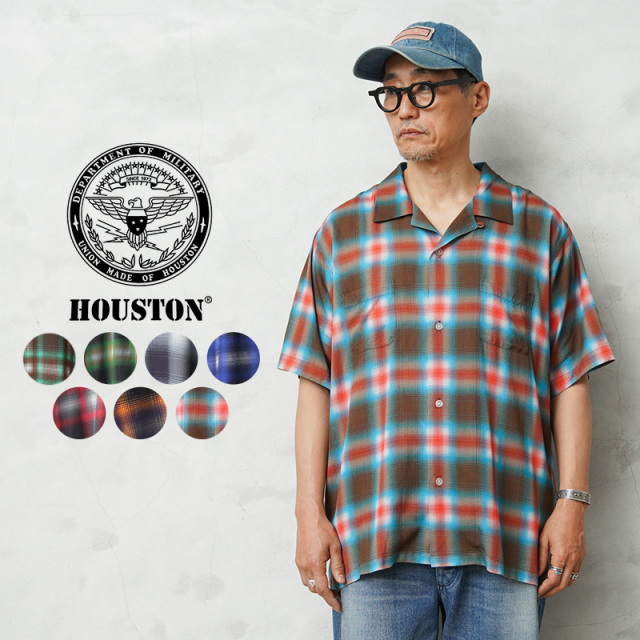 HOUSTON ヒューストン 41285 OMBRE CHECK S/S SHIRT オンブレー チェック シャツ【R】