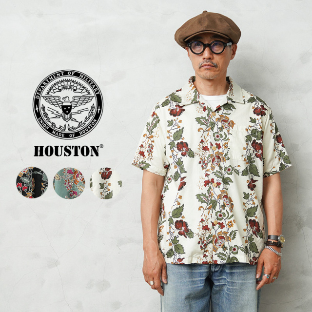 HOUSTON ヒューストン 41353 ALOHA SHIRT（BOTANICAL）アロハシャツ 日本製【R】
