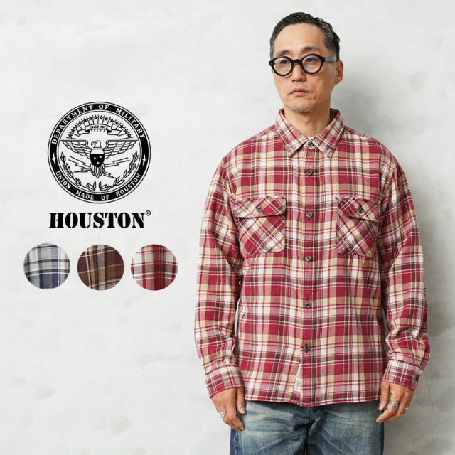 HOUSTON ヒューストン 41372 VINTAGE CHECK FLANNEL SHIRT ヴィンテージ チェック フランネル シャツ【T】