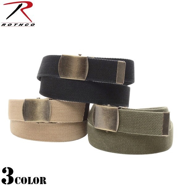 ★カートで割引対象品★ROTHCO ロスコ 4470 ミリタリー WEB ベルト W/MAT GOLD BUCKLE3色【T】
