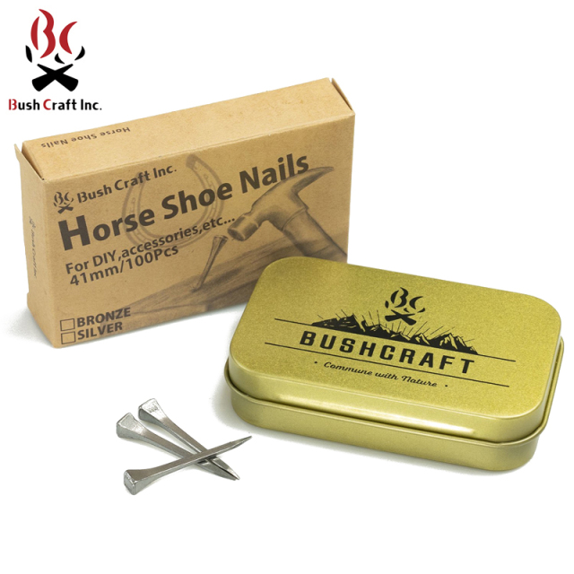 ★カートで割引対象品★Bush Craft Inc. ブッシュクラフト DIY馬蹄釘（たき火フライパンの釘）100本入【Sx】【T】