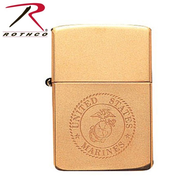 ★カートで割引対象品★ROTHCO ロスコ Solid Brass Marine Corps Zippo ライター 【4921】【T】