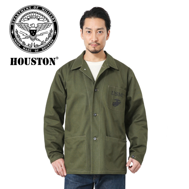 Houston ヒューストン ヘリンボーンワークジャケット HOUSTON ヒューストン ヘリンボーンワークカバーオール 中綿
