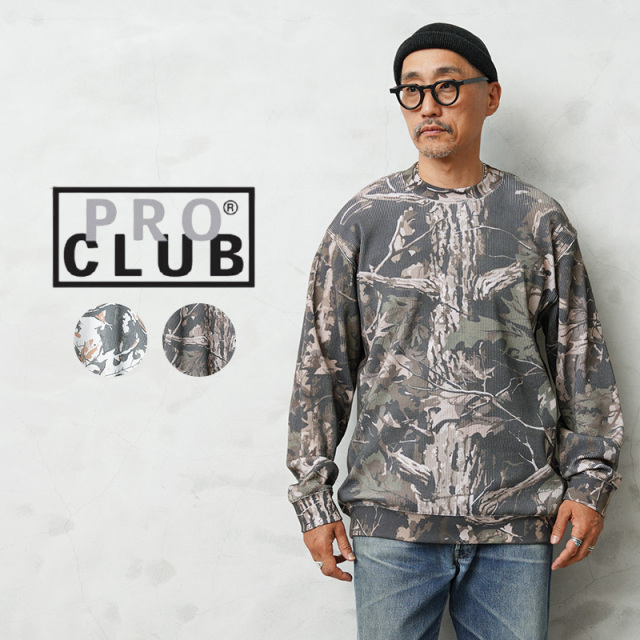 【即日出荷対応】PROCLUB プロクラブ 54PC0104 HEAVY WEIGHT THERMAL CREW ヘビーウェイト サーマル クルー L/S Tシャツ ツリーカモ【Sx】【T】