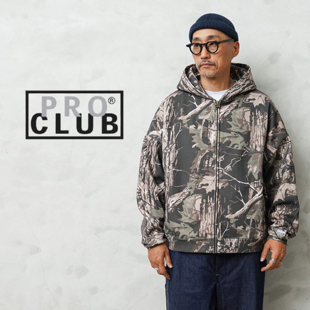 【即日出荷対応】PROCLUB プロクラブ 54PC0301 HEAVY WIDE ZIP UP ヘビーワイド ジップアップ フーディー ツリーカモ【Sx】【T】