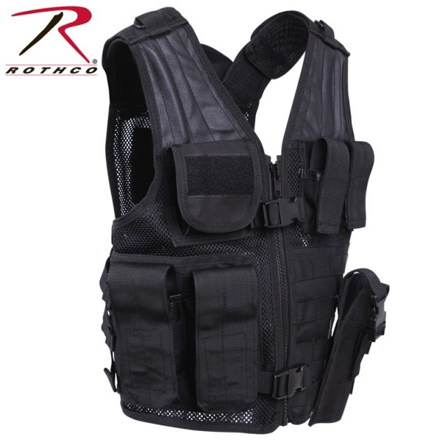 ★カートで割引対象品★ROTHCO ロスコ キッズ TACTICAL CROSS DRAW ベスト 5593 BLACK【T】