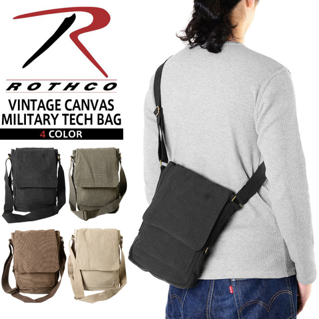 ★カートで割引対象品★ROTHCO ロスコ 5795 VINTAGE CANVAS MILITARY TECH バッグ 4色【T】
