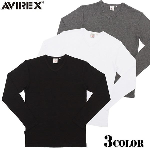 ポイント10倍☆AVIREX アビレックス デイリーウエア ミニワッフル Vネック長袖Tシャツ 6163584【7836230015】【7834930008】【キャンペーン対象外】【T】