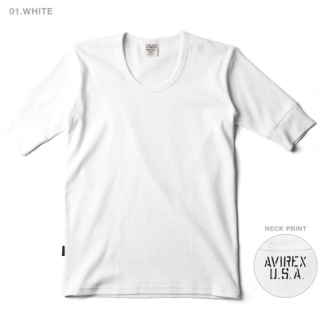 ポイント10倍☆AVIREX アビレックス デイリーウエア ハーフスリーブ UネックTシャツ 6143508【7834934024】【キャンペーン対象外】【T】