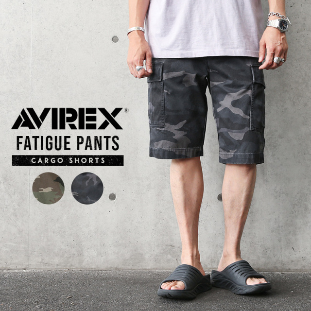 ポイント10倍！AVIREX アビレックス 6126131 FATIGUE SHORTS ファティーグ ショートパンツ CAMOUFLAGE【7835913001】【キャンペーン対象外】【T】