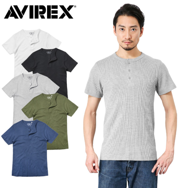 ポイント10倍☆【ネコポス便対応】AVIREX アビレックス デイリーウエア 6173314 S/S サーマル ヘンリーネック Tシャツ【7837934003】【キャンペーン対象外】【T】