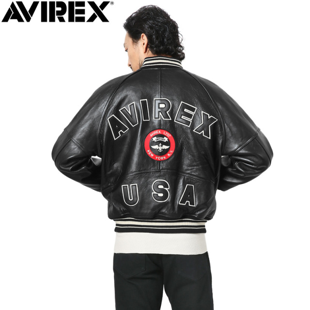 ★ポイント10倍★AVIREX アビレックス 6181032 オールレザー VARSITY ジャケット【7833250053】【7834950015】【キャンペーン対象外】【T】