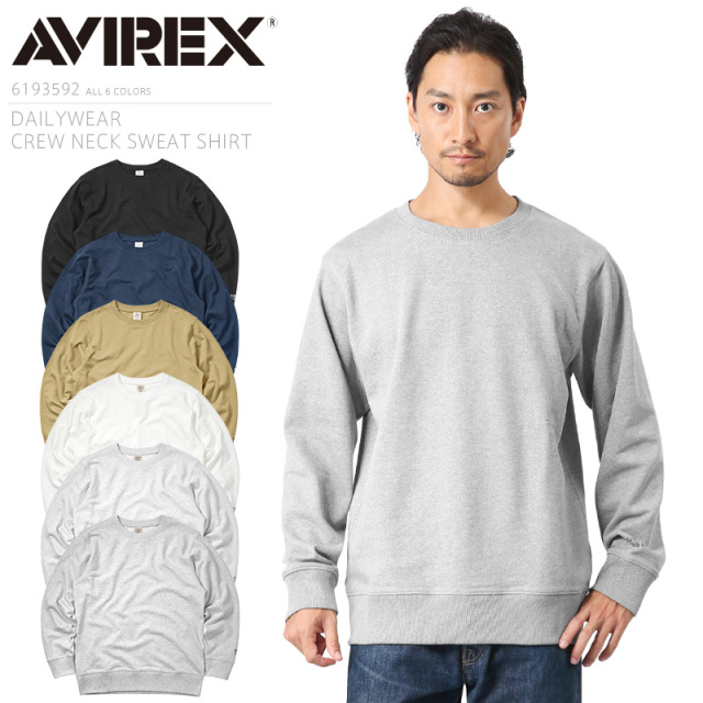 AVIREX アビレックス 6193592 デイリーウエア クルーネック スウェットシャツ【7839932001】【キャンペーン対象外】【T】
