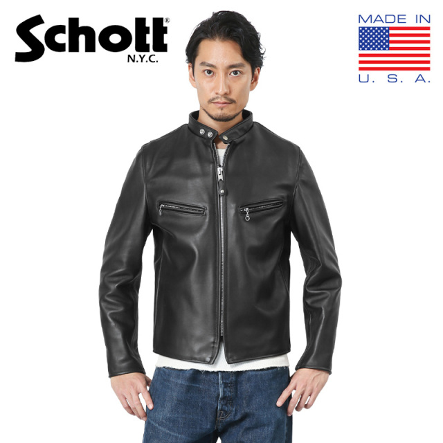 【8月25日前後で発送予定】★ポイント10倍★Schott ショット 7009 641XX 60s シングルレザーライダースジャケット【キャンペーン対象外】 レザージャケット 革ジャン【T】