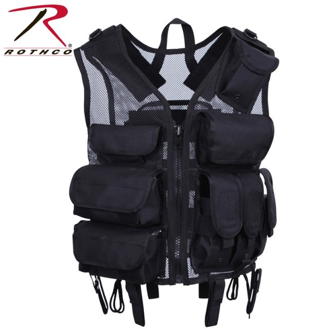 ★カートで割引対象品★ROTHCO ロスコ ULTRA FORCE BLACK TACTICAL S.W.A.T. ベスト 【6582】【T】