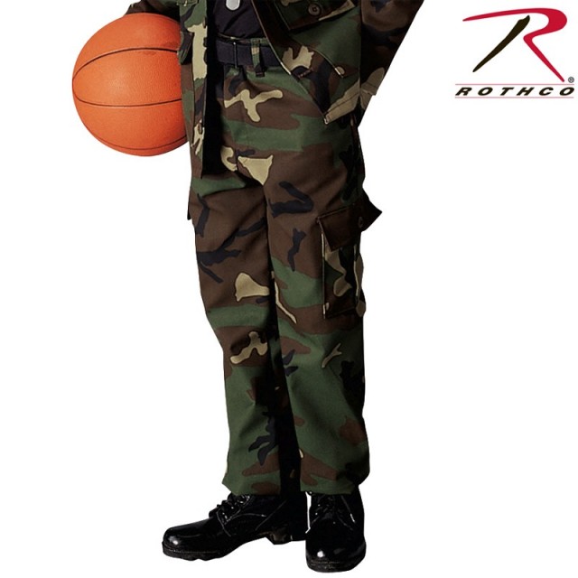 ★カートで割引対象品★ROTHCO ロスコ キッズ CAMO BDU パンツ 66103 Woodland Camo【T】