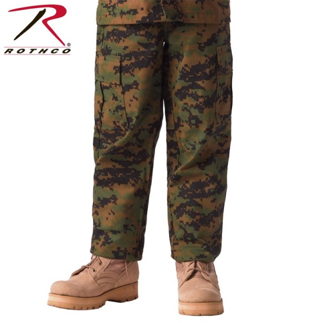 ★カートで割引対象品★ROTHCO ロスコ キッズ DIGITAL CAMO BDU パンツ 66115 Woodland Digital Camo【T】