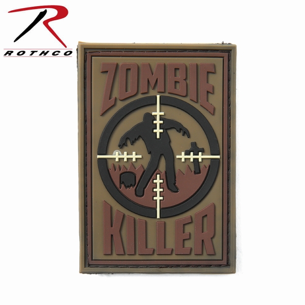 ★カートで割引対象品★【ネコポス便対応】ROTHCO ロスコ 72203 PVC ZOMBIE KILLER パッチ【T】