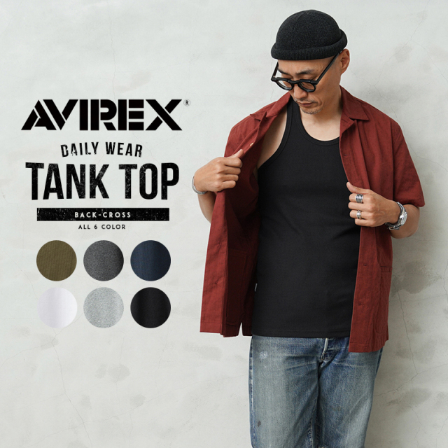 ポイント10倍！【ネコポス便対応】 AVIREX アビレックス デイリーウエア バッククロス タンクトップ 6143503【7835937001】【キャンペーン対象外】【T】