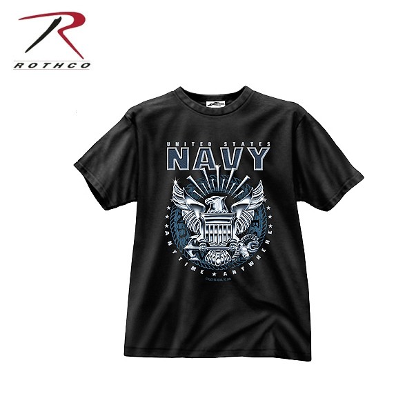 ★カートで割引対象品★ROTHCO ロスコ BLACK NAVY EMBLEM Tシャツ【80210】【T】