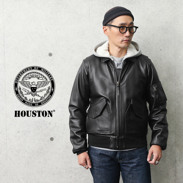 【8月25日前後で発送予定】★カートで割引対象品★HOUSTON ヒューストン 8192 シープスキン レザー CWU-45P フライトジャケット ミリタリージャケット ミリタリーファッション【R】
