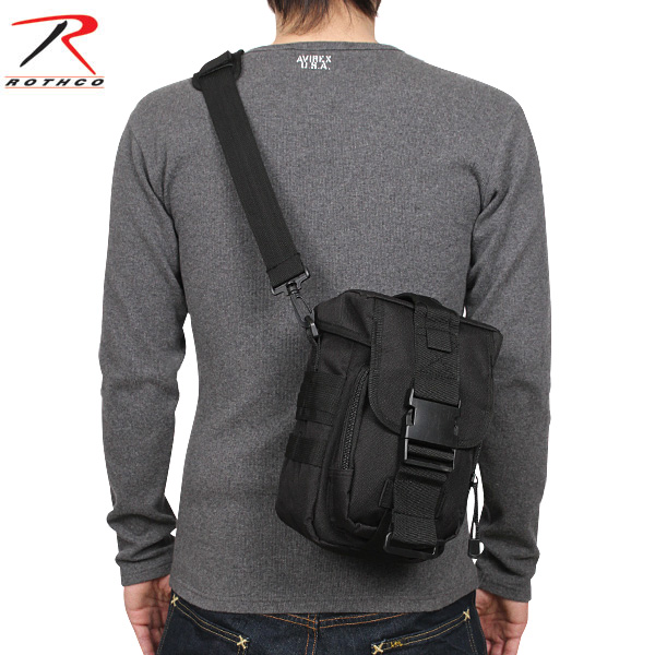 ★カートで割引対象品★ROTHCO ロスコ FLEXIPACK M.O.L.L.E. TACTICAL ショルダーバッグ BLACK【8320】【T】